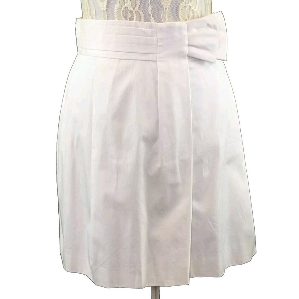 BCBG Max Azria White Mili Skirt Pleated